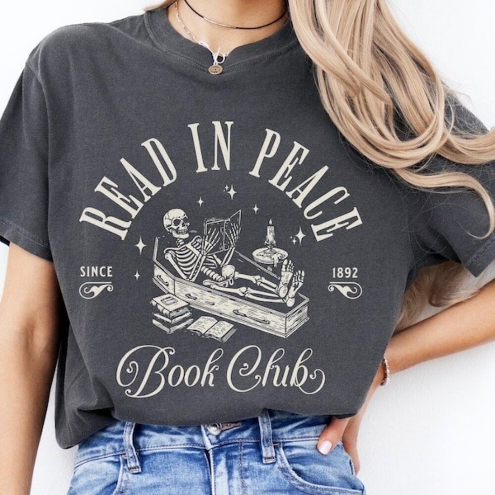 Bookish Halloween Shirt, Fall Season Skeleton Tee
